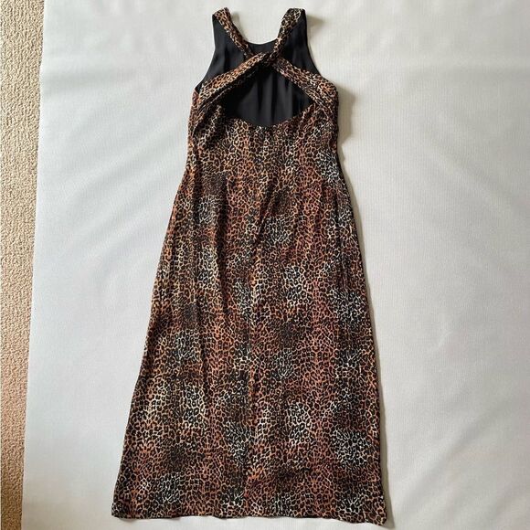 Donna Ricco Rayon Animal Print Cheeta Leopard Maxi Dress Women’s Size 8 - Picture 9 of 9